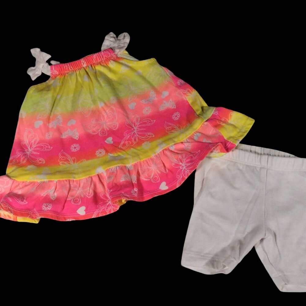 👣 5/$25 - Bright Colored 2 Piece Butterfly Print Outfit w/ Bow Details